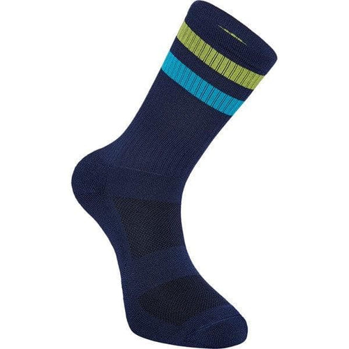 Madison Alpine MTB sock; ink navy / lime punch small 36-39