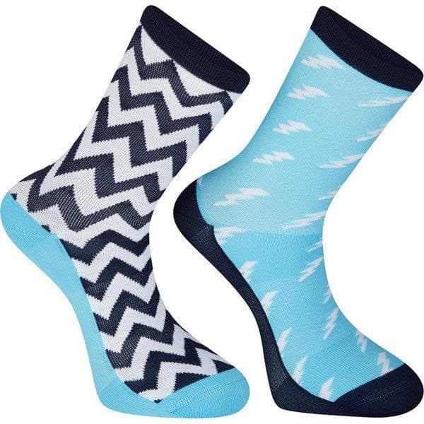 Madison Sportive Long Sock Twin Pack - Blue Curaco / White - Medium (40-42)