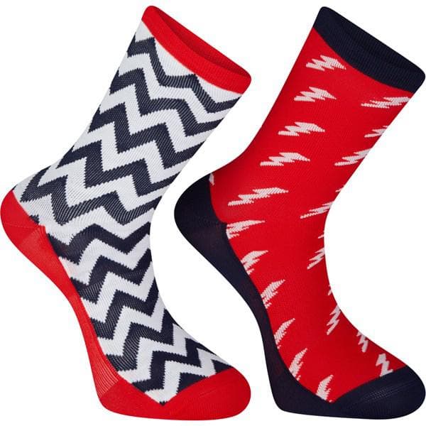 Madison Sportive Long Sock Twin Pack - True Red / Ink Navy - X-Large (46-48)