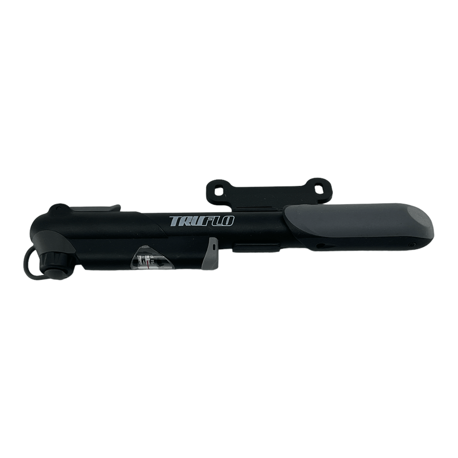 Truflo Micro 5G Bicycle Pump - Fixed Head - Double Shot w/ Gauge - Charcoal