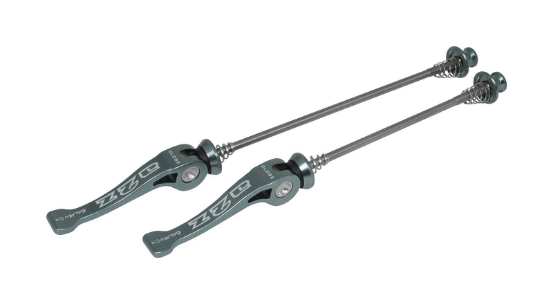 Load image into Gallery viewer, A2Z Chromoly (CroMo) Bicycle Quick Release Front &amp; Rear Skewer Set - XTR Grey
