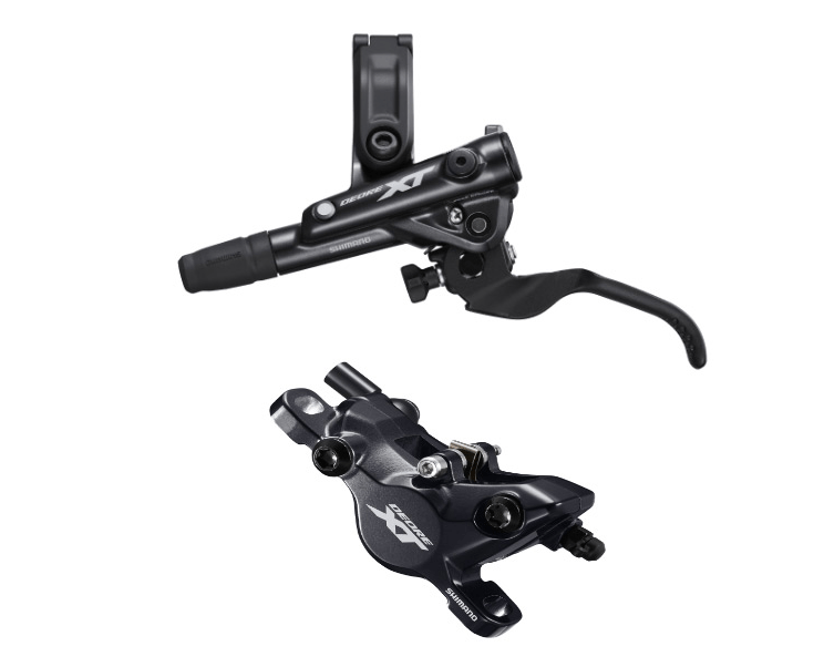 Load image into Gallery viewer, Shimano Deore XT BR-M8100/BL-M8100 XT bled brake lever/post mount calliper; rear left
