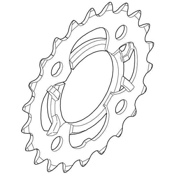 Shimano FC-M361 Acera 7/8 speed inner chainring and protector, 22T, black
