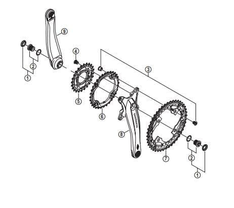 Shimano Spares FC-T521 chainring 36T-AL; black
