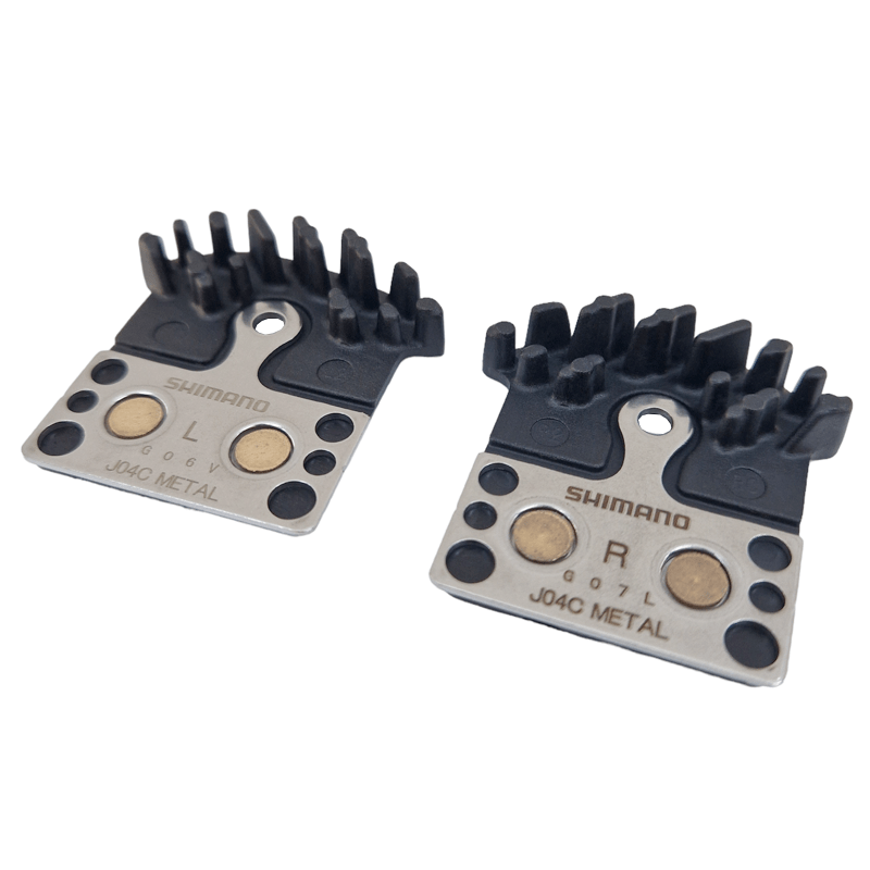Load image into Gallery viewer, Shimano Spares J04C disc brake pads and spring; cooling fins; alloy backed; sintered
