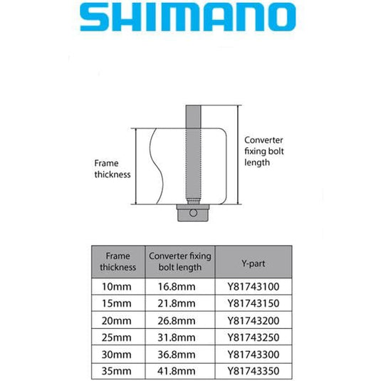 Shimano Spares Flat mount calliper to flat mount frame fixing bolt C; for 35mm frame; 48mm bolt